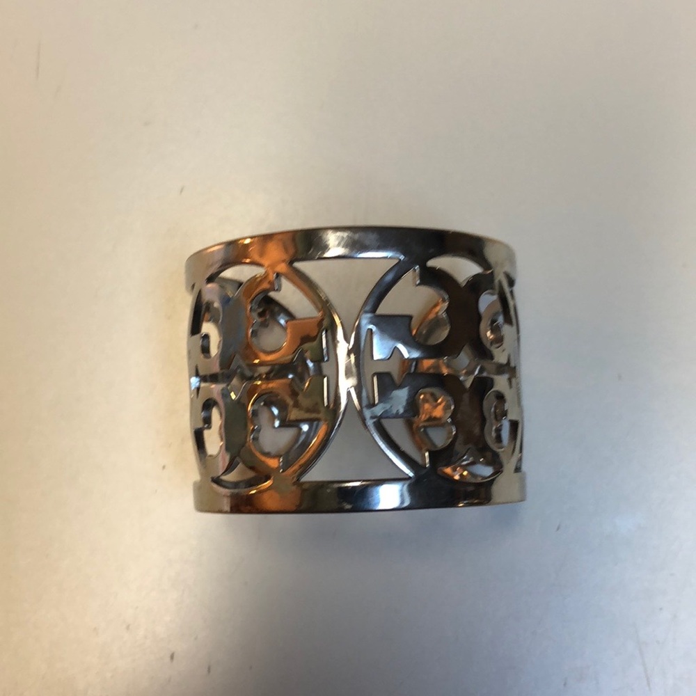 Tory Burch wide logo cuff bangle